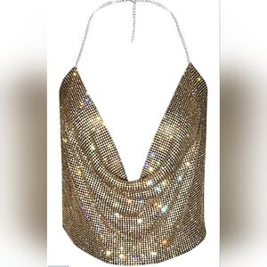 Gold Chainmail Halter Top